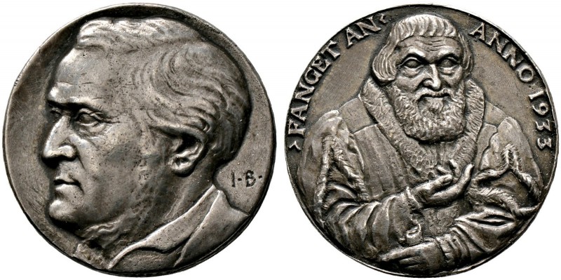 Medailleure. Bernhart, Josef (1883-1967). Silbermedaille 1933 auf den 50. Todest...