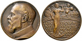 Medailleure. Gies, Ludwig (1887-1966). Bronzegussmedaille 1913. Auf den Regierungsantritt König Ludwigs von Bayern. Dessen Brustbild nach links / Nach...
