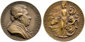 Medailleure. Gies, Ludwig (1887-1966). Bronzegussmedaille 1914. Auf den Nürnberger Numismatiker Christian Andreas Imhoff. Dessen Brustbild nach rechts...