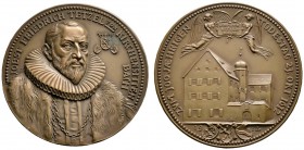 Medailleure. Gies, Ludwig (1887-1966). Bronzemedaille 1912. Auf den 300. Todestag von Jobst Friedrich Tetzel von Kirchensittenbach. Dessen Brustbild i...
