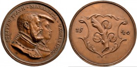Medailleure. Gies, Ludwig (1887-1966). Bronzierte Bleimedaille o.J. (um 1910). Auf die Hochzeit von Stephan und Margarethe von Praun (Nürnberger Patri...