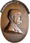 Medailleure. Mannert, Konrad (1883-1944). Einseitige, hochovale Bronzeplakette 1929. Auf den 70. Geburtstag von Arthur Bendheim. Büste des jüdischen K...