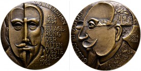 Medailleure. Räsänen, Kauko (1926-2015). Bronzemedaille 1982 auf den 350. Jahrestag der Schlacht an der Alten Veste bei Fürth. Kopf Wallen­teins mit K...