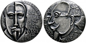 Medailleure. Räsänen, Kauko (1926-2015). Mattierte Silbermedaille (Probe) 1982 auf den 350. Jahrestag der Schlacht an der Alten Veste bei Fürth. Wie v...