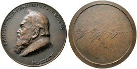 Medailleure. Schlafhorst, Maria (1865-1925). Bronzegussmedaille 1911. Auf den 90. Geburtstag des bayerischen Prinzregenten Luitpold. Dessen Brust­ild ...