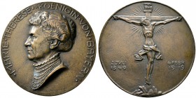 Medailleure. Schwegerle, Hans (1882-1950). Bronzegussmedaille 1919. Auf den Tod der bayerischen Königin Maria Theresia. Deren Büste nach links / Chris...