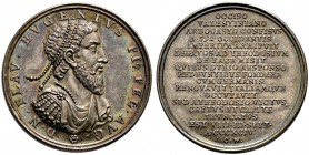 Medailleure. Wermuth, Christian (1661-1739). Silberne Suitenmedaille o.J. auf den römischen Kaiser Flavius Eugenius (392-394, in Gallien). Dessen Brus...