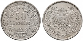 Kleinmünzen. 50 Pfennig 1900 J. J. 15.
 vorzüglich