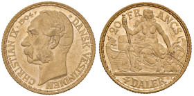 DANIMARCA, INDIE OCCIDENTALI DANESI Cristiano IX (1863-1906) 20 Franchi 1904 - Varesi 554 AU RR
qFDC