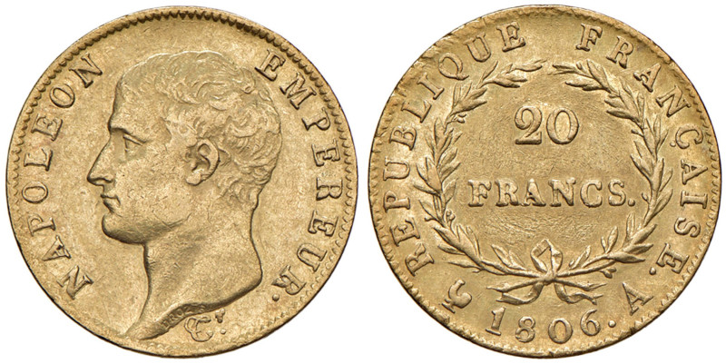 FRANCIA Napoleone I Imperatore (1804-1814) 20 Franchi 1806 A - Varesi 267 AU
qS...