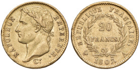 FRANCIA Napoleone I Imperatore (1804-1814) 20 Franchi 1807 A - Varesi 276 AU
BB/BB+