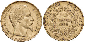 FRANCIA Napoleone III (1852-1870) 20 Franchi 1852 A - Varesi 449 AU
BB-SPL