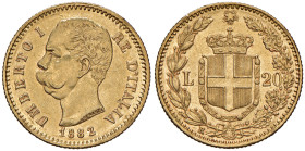 ITALIA Umberto I (1878-1900) 20 Lire 1882 - Nomisma 981 AU
BB+