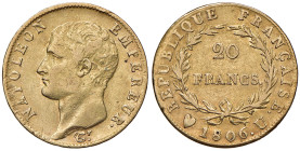 ITALIA Napoleone I (1805-1814) 20 Franchi 1806 Torino - Gig. 11 AU RR
BB