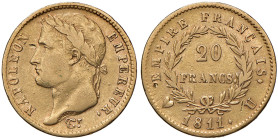 ITALIA Napoleone I (1805-1814) 20 Franchi 1811 Torino - Gig. 16 AU RR
BB/BB+