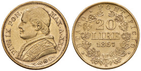 ITALIA Pio IX (1846-1878) 20 Lire 1867 an. XXII - Nomisma 846 AU
SPL/SPL+
