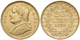 ITALIA Pio IX (1846-1878) 20 Lire 1870 an. XXV - Nomisma 852 AU R
BB+/SPL+