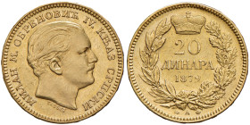 SERBIA Obrenovich IV (1868-1889) 20 Dinari 1879 - Varesi 558 AU R
SPL+