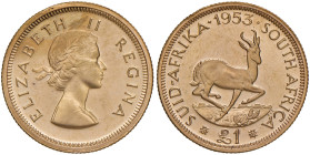 SUDAFRICA Elisabetta II (1952-2022) Pound 1953 - KM. 54 AU Segni di pulizia. Cleaning marks.
PROOF