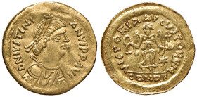 § BISANZIO Giustiniano I (527-565) Tremisse - Sear 328h AU (g 1,37) Per questo lotto non si effettuano pratiche di esportazione (come per tutti i lott...