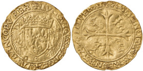 FRANCIA Luigi XII (1498-1515) Ecu d'or - Fr. 325 AU (g 3,25) Da montatura. Ex mount.
BB