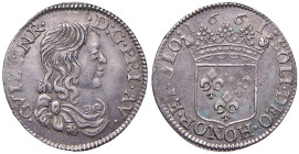 FRANCIA ORANGES Guillaume Henri (1650-1702) Dodicesimo di scudo 1661 - Dup. 2198 AG (g 2,24)
BB+