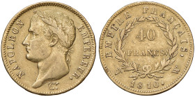 FRANCIA Napoleone I (1804-1814) 40 Franchi 1810 W - Gad. 1084 Au (g 12,83)
BB+