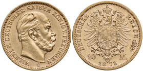 GERMANIA Prussia Guglielmo I (1861-1888) 20 Marchi 1878 C - J 246C AU (g 7,94)
SPL+/qFDC