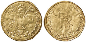 FIRENZE Ferdinando I (1587-1609) Ducato gigliato 1596 - MIR 213/2 AU (g 3,51) R Debolezza di conio. Strike weakness.
BB/qBB