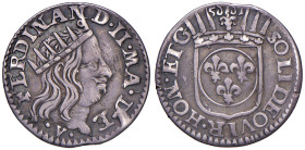 LIVORNO Ferdinando II de' Medici (1621-1670) Luigino 1665 - MIR 60/8 AG (g 2,21) RR Millesimo molto raro. Extremely rare year date.
BB/BB+