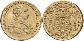 NAPOLI Ferdinando IV di Borbone (1759-1799) 6 Ducati 1767 - Nomisma 347 AU (g 8,77)
qSPL
