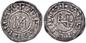 Stefano VI e Arnolfo di Carinzia Imperatore (896) Denaro - Munt. 1 AG (g 1,11) R R Nell'asta Kunker 335 del 2020, lotto 3035, un esemplare classificat...