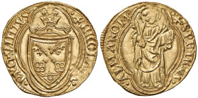 Nicolò V (1447-1455) Ducato - Munt. 4 AU (g 3,52) R Debolezza di conio sul volto al rovescio, ma esemplare di altissima qualità. Strike weakness on th...
