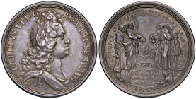 AUSTRIA Carlo VI (1711-1740) Medaglia 1718 Conquista della Sicilia - Opus: G.W. Vestner AG (g 29,02 - Ø 44 mm) R
BB+/qSPL