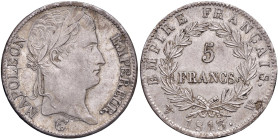 FRANCIA Napoleone I (1804-1814) 5 Franchi 1813 W (Lille) - Gad. 584 AG (g 24,86) R Lieve mancanza di metallo al R/. Minor chip on reverse.
M.di SPL