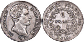 FRANCIA Napoleone I (1804-1814) Franco AN. 12 A - KM 648.1 AG (g 5,06) Minimi segnetti. Minor marks.
SPL+