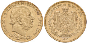 MONTENEGRO Nicola I (1860-1918) 20 Perpera 1910 - Friedberg 2 AU (g 6,77) R
SPL/qFDC