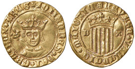 SPAGNA Giovanni II d'Aragona (1458-1479) Ducato Valencia - Fr. 79 AU (g 3,46) RRR Modeste ondulazioni del tondello. Slightly wavy flan.
BB+