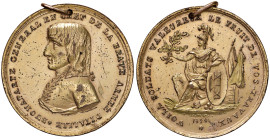 Medaglia 1796 Celebrazione delle vittorie del Generale Bonaparte nella prima campagna d'Italia - D/ Busto a sx del gen.le Bonaparte in uniforme. Circo...
