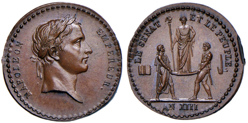 FRANCIA Napoleone Imperatore Medaglia 1804 Incoronazione di Napoleone. D/ Testa ...