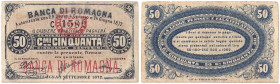 Banca di Romagna 50 Centesimi del 01/09/1872 serie C 1582 "Gav. Boa vol III 06.0710.1"
SPL/FDS