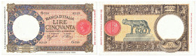 Banca D'Italia Biglietto da 50 Lire Lupetta fascio L'Aquila del 24 gennaio 1942 serie G 758-8219 "Bugani/Gig BI 7B"
FDS