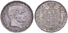 BOLOGNA Napoleone (1805-1814) Lira 1810 - Gig. 150 AG (g 5,00) R Contorno in rilievo. Lettered edge upwards.
M.di SPL
