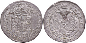 BOZZOLO Scipione Gonzaga (1613-1636) Fiorino - MIR 63 var. AG (g 4,05) RRR Variante nella legenda al D/, “COM POM”, invece di “COM POMP”. Esemplare in...