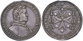 FIRENZE Ferdinando I de' Medici (1587-1609) Piastra 1588 - MIR 201/3 AG (g 32,41) R Appiccagnolo rimosso e fondi bulinati. Removed mount and repaired ...