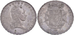 FIRENZE Ferdinando III di Lorena (1791-1824) Francescone da 10 Paoli 1820 - MIR 435/4 AG (g 27,26) RR Lieve mancanza al D/. Slight chip on obverse.
q...