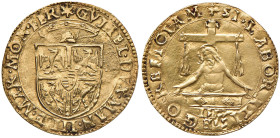 MANTOVA Guglielmo Gonzaga (1550-1587) Doppia 1553 - MIR 503 AU (g 3,08) RRRRR Moneta di estrema rarità, non ci risulta nessuna apparizione pubblica su...