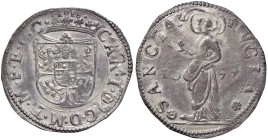 MANTOVA Carlo I Gonzaga (1627-1637) Lira 1633 - MIR 650 MI (g 4,99) Ribattitura al R/, ma ottimo esemplare. Double struck on reverse, nonetheless a gr...