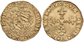 MESSERANO Besso Ferrero Fieschi (1528-1532) Scudo d'oro - MIR 733/1 AU (g 3,29) RRRR Superba qualità per questa moneta di estrema rarità. Dei pochissi...