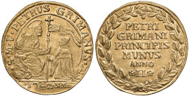 VENEZIA Pietro Grimani (1741-1752) Osella da 4 zecchini an. II 1742 - Paolucci 415 AU (g 13,85) RRR Leggermente pulita. Slightly cleaned.
qSPL-SPL